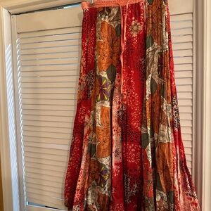 Multicolor boho Floral Maxi Skirt
